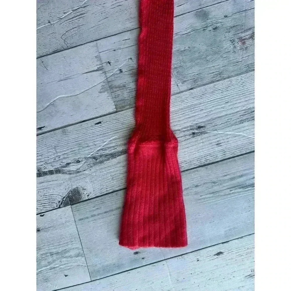 Free People Ventura Thermal Top Long Sleeve Split Hem Coral Poppy Size S - Picture 6 of 7